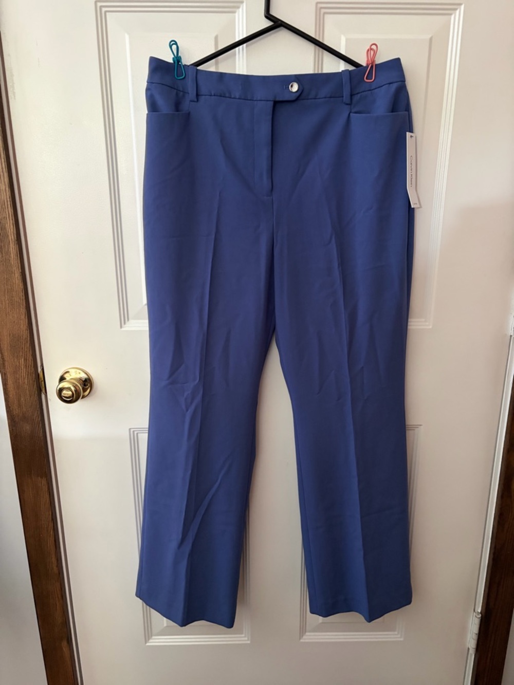 Calvin Klein Straight-Leg Pants in Periwinkle Blue